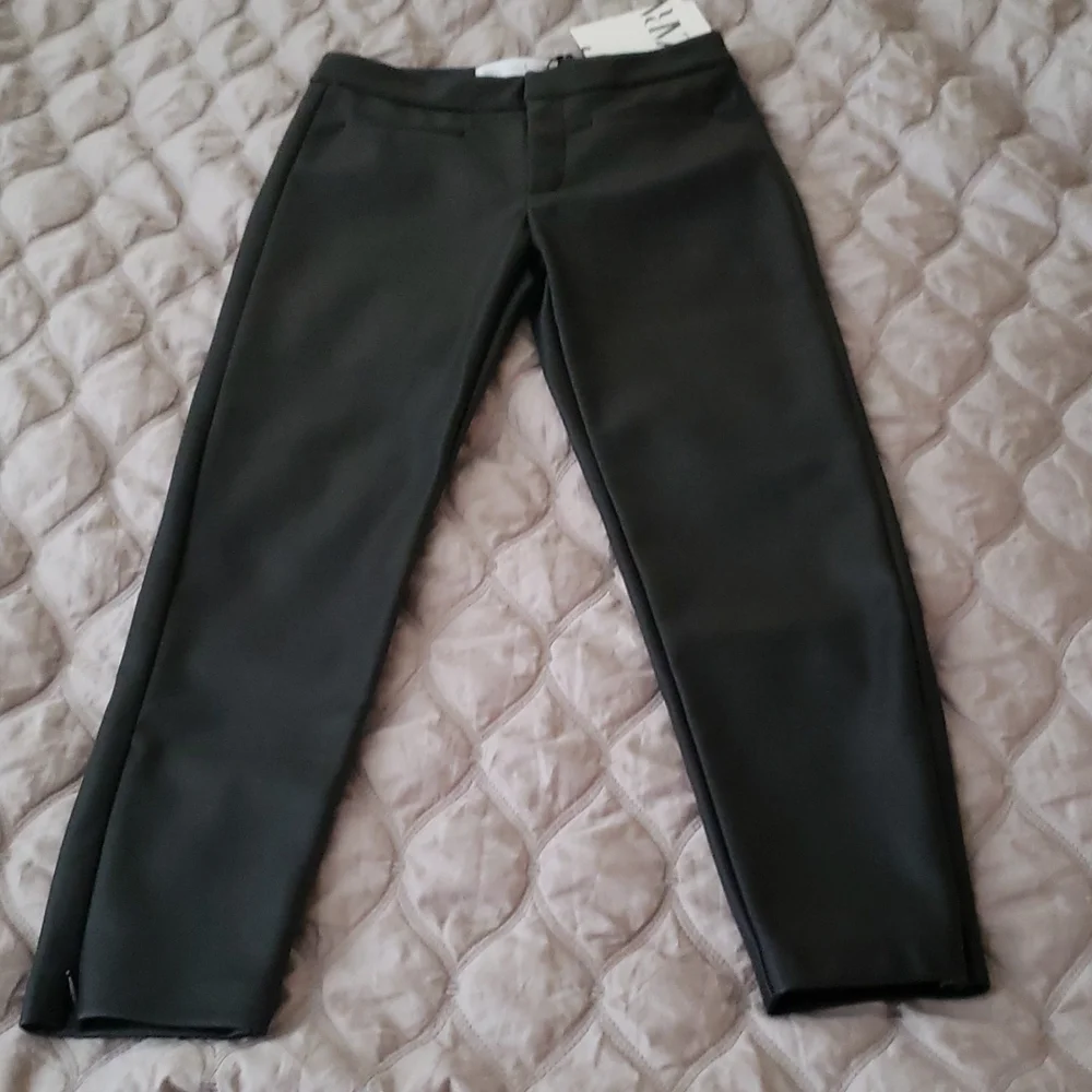 ZARA FAUX LEATHER PANTS BLACK